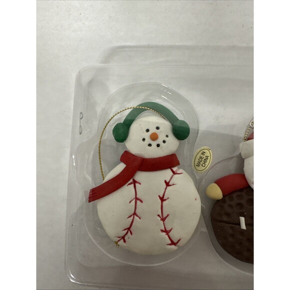 Lot Of 4 Sports Christmas Tree Ornaments Basketball Football Baseball Soccer - Picture 6 of 9